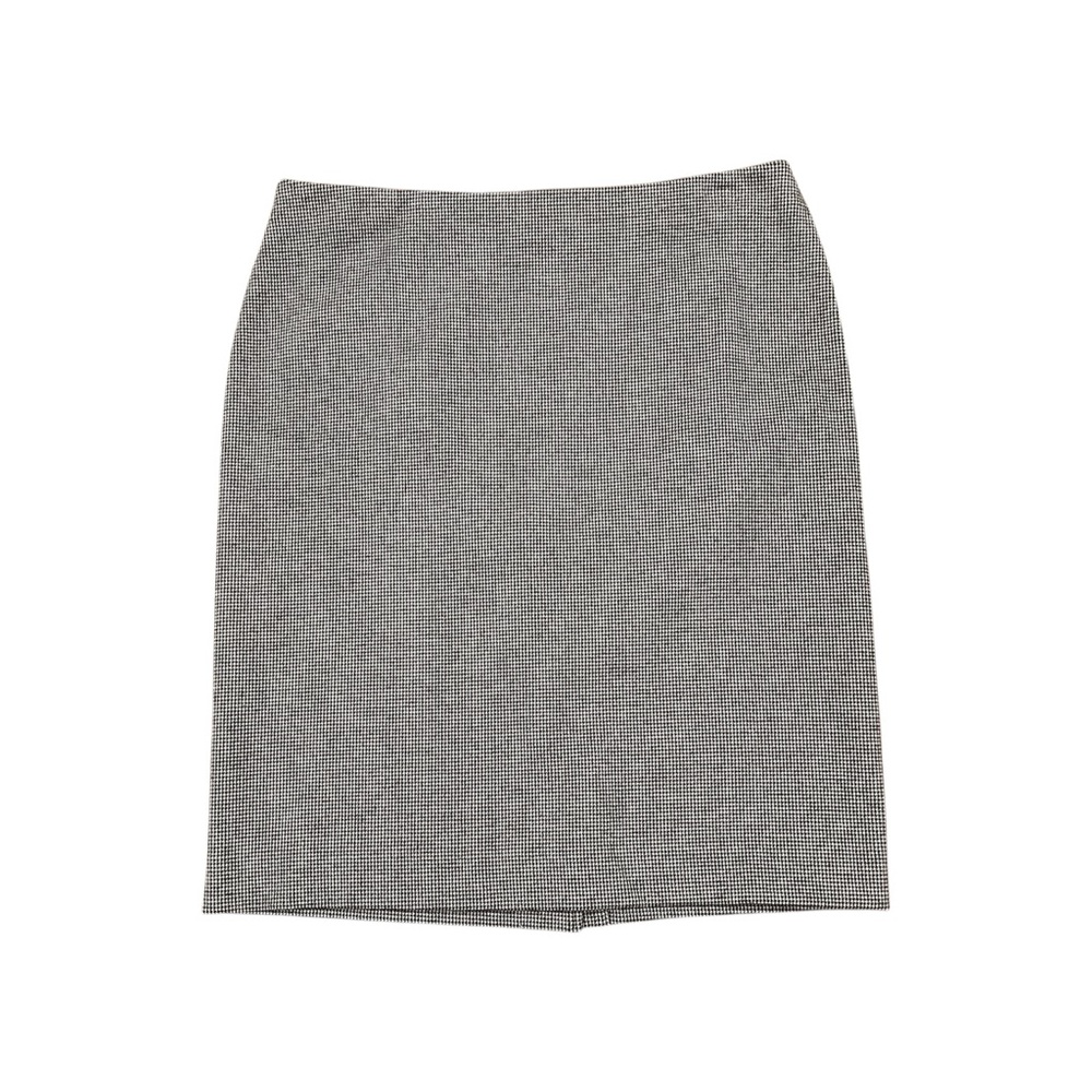 NWT Talbots Petites Houndstooth Knee-Length Pencil Skirt Black/White 8P Cotton